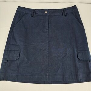 Tommy Bahama Womens Cotton Blend Midi Skirt ‎ Size 2 In Navy Blue